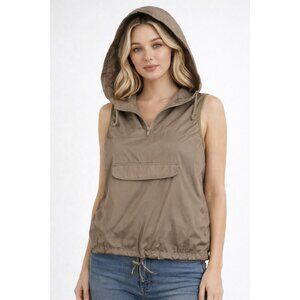 GAP Womens Sz L Hooded Sleeveless Nylon Vest 1990s Vintage Collectible